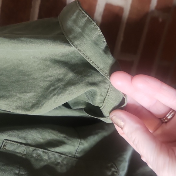 J. Crew Green Button-Up Shirt Dress, Size 10 - Picture 3 of 10